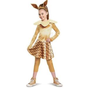 Deluxe Pokemon Eevee Glitter Dress Halloween Costume Girls Small 4-6X